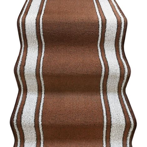 Emmevi Mv S.P.A. – Tapis d'escalier antidérapant 67x40 cm – Tissage plat en polypropylène – Lavable à 30°C – Motif classique avec rayures (1/5)