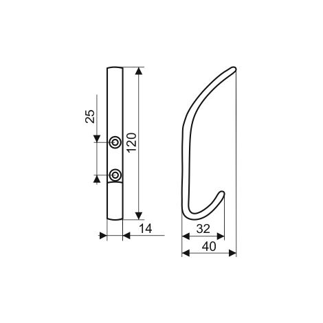 Cintre WA02, aluminium naturel (1/2)