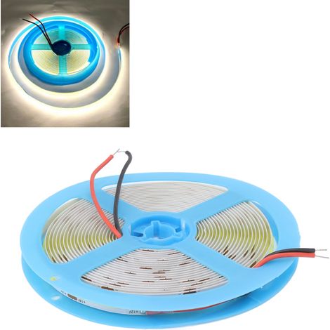 Bande lumineuse LED COB de nouveau type basse tension, bande lumineuse flexible auto-adhésive de 5 m pour une utilisation intérieure et extérieure, lumière neutre 4000K. (1/5)