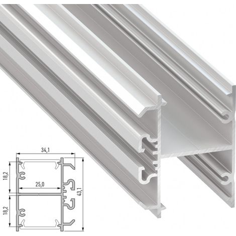 Profilo Alluminio Tipo DOPIO 2,02M (1/2)