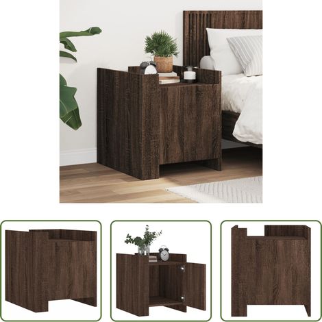 Holzwerkstoff -  Nachttisch Braun Eichen-Optik 45x50x50 cm Holzwerkstoff (1/5)
