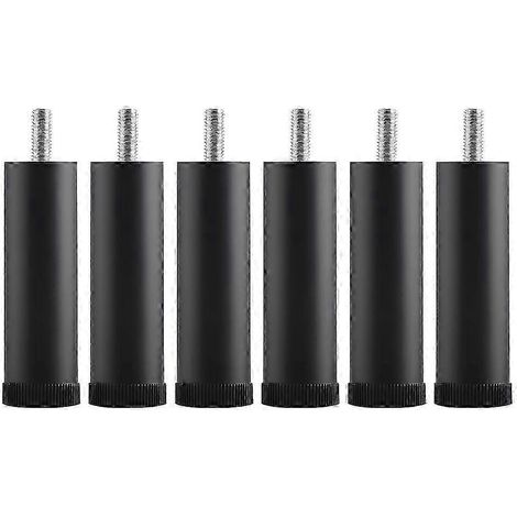 Lot de 6 pieds de lit réglables de 3,4 pouces, rehausseurs de meubles robustes avec base antidérapante, compatibles avec les lits, les canapés et les chaises. (1/5)