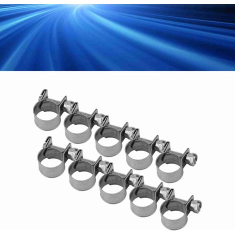 10 pièces colliers de serrage inox pour tuyau carburant, diamètre 6mm à 20mm, fixation mini