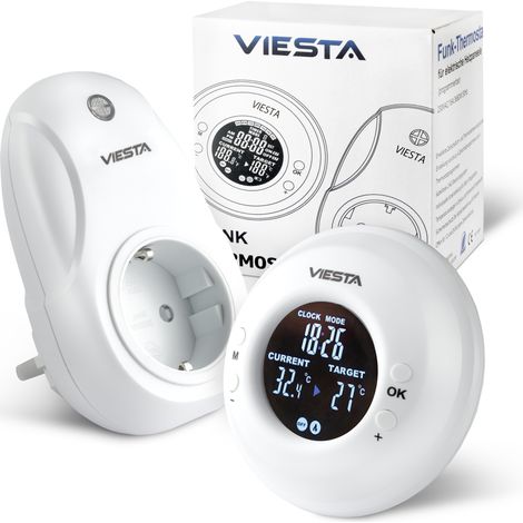 TH20 Termostato a presa wireless (230V/3600W) – Digitale, programmabile, con telecomando, programma settimanale, timer, controllo 2,4 GHz, modalità Comfort/Auto/Manuale e protezione antigelo (1/5)