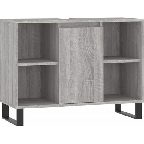 Armoire salle de bain sonoma gris 80x33x60 bois d'ingénierie (1/5)