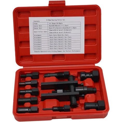 Set estrattore a ponte per cuscinetti a sfera con 7 espansori per interni 8-25mm (1/4)