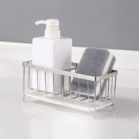 Organiseur pour évier de cuisine, porte-éponge et savon pour la cuisine, panier pour rangement et organisation d'éponges et de moules de cuisine (1/5)