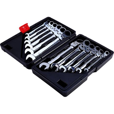 Ensemble de 12 clés mixtes flexibles à cliquet pour garage automobile (8-19 mm) (1/5)