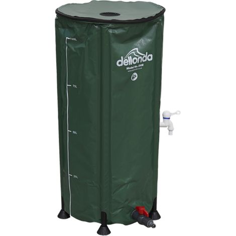 Dellonda DG8 Collapsible PVC Garden Water Butt with Zipped Lid & Drain Tap 100L