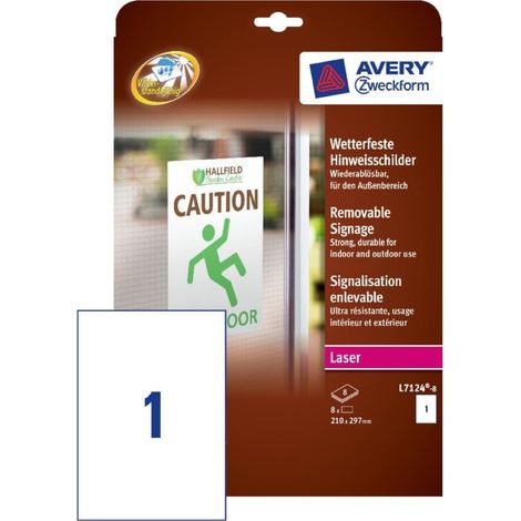 Hinweisschild Wetterfest Wiederablösbar 8x Stück (1/5)