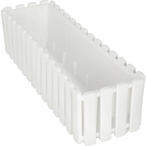 Maceta rústica blanca para balcón o barandilla, 60 cm