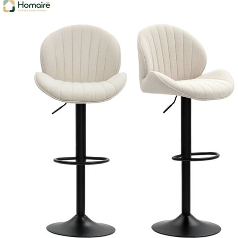 Barhocker in Beige mit beigem Stahlgestell 48 x 50 x 115 cm HOMAIRE (1/5)