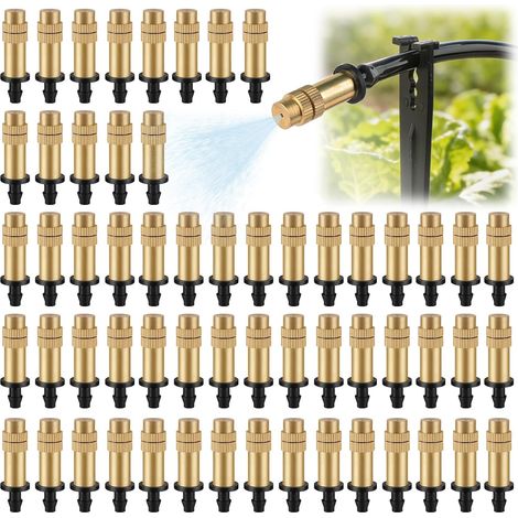 Bewässerungsdüsen – 60 Stück – Kupfer – Verstellbar – Garten, Gewächshaus, Rasen – 4/7 mm (1/5)