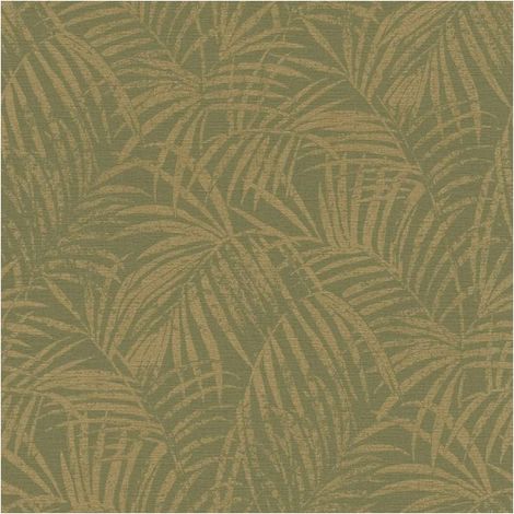 Tropical Palm Leaf Wallpaper Green Gold Botanical Textured Paste The Wall Vinyl
