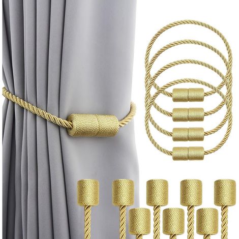 Clip magnetiche per tende, set da 4, per fissare elegantemente le tende senza bisogno di forare. (1/5)