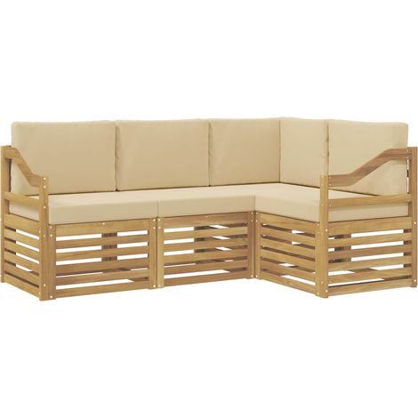 Juegos de sofás 4 pcs y Beige 185,5 x 126,5 x 73 cm Poliéster vidaXL