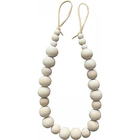 Lot de 2 embrasses de rideaux en perles de bois, accessoires de décoration bohème et champêtre. (1/5)