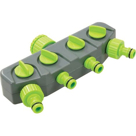 Raccordo rubinetto a 4 vie maschio 3/4" e 1/2" Silverline (1/4)