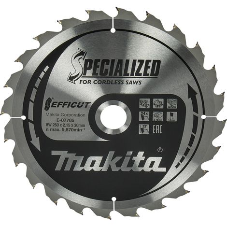MAKITA E-07705 Efficut TCT for wood 260mm x 30mm x 24T