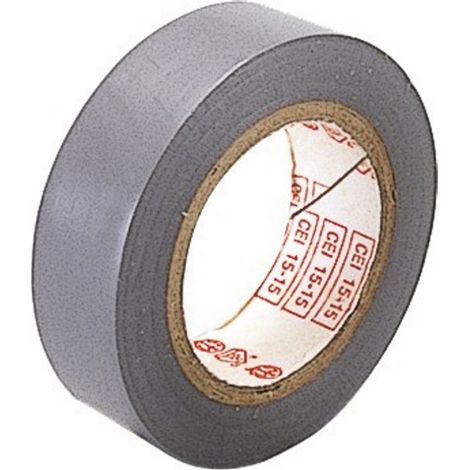 poly pool - rotolo 10 m nastro isolante 0,13 x 15 mm grigio