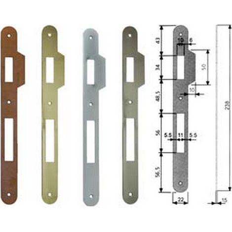 CONTROPIASTRA PER SERRATURA A BUSSOLA PATENT BORDO TONDO - acciaio cromato satinato (B.00590.11.34)