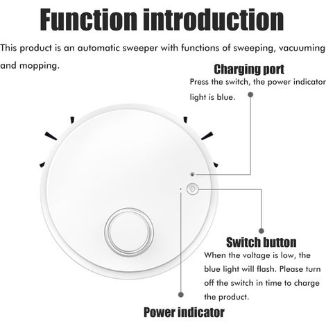 Aspirateur robot 3 en 1 intelligent avec fonction d'aspiration, de balayage et de nettoyage (1/5)