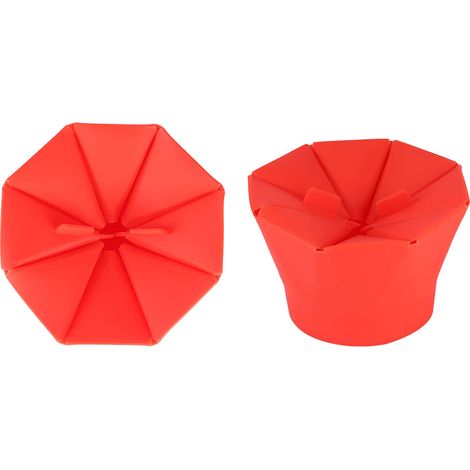 Machine à pop-corn à faire soi-même : Seau à pop-corn pliable pour micro-ondes, bol à pop-corn en silicone (rouge) (1/5)