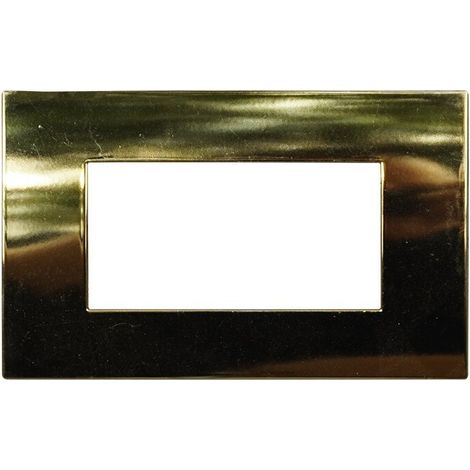 Placca Plastica ETTROIT Serie Venus 4 Posti/Moduli 504 Compatibile Con Vimar Arke, 14 Colori Disponibili (Oro Lucido)