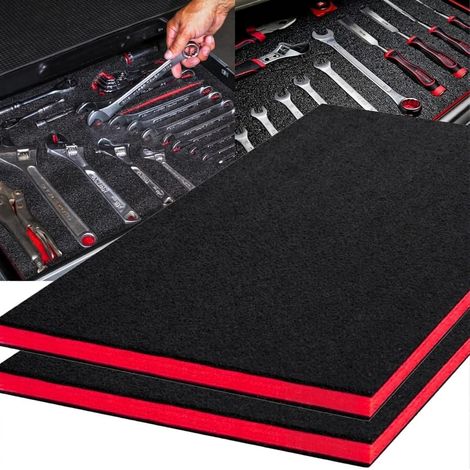 PACK DE 2 MODULOS ESPUMA EVA PARA CARRO HERRAMIENTAS PERSONALIZABLE ROJO
