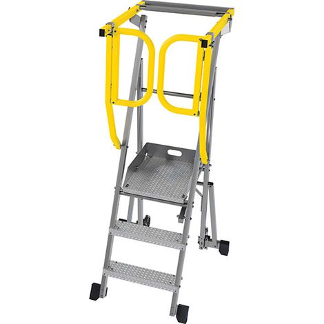 Scaletta a castello 3 gradini - Altezza max di lavoro 3m - PAM3-PS/R