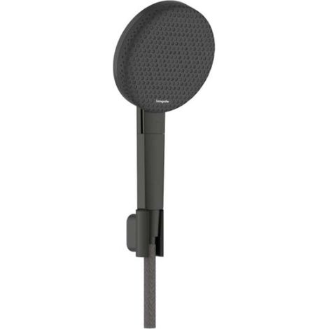 Hansgrohe Raindance Alive Select S - Set Handbrause, Halter und Schlauch, 3 Strahlarten, EcoSmart, Chrom schwarz gebürstet 24611340 (1/3)