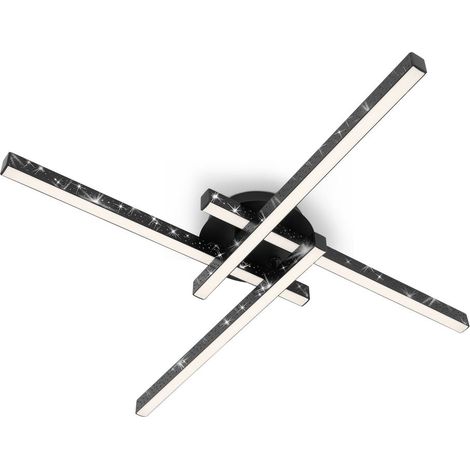 LED Deckenleuchte Wandleuchte Glitzereffekt 3000K 21 W schwarz Metall Briloner