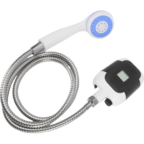 Ensemble de douche de camping portable avec batterie rechargeable de 2000 mAh et pommeau de douche, idéal pour les voyages en plein air, les camping-cars et le lavage des animaux domestiques (noir). (1/5)