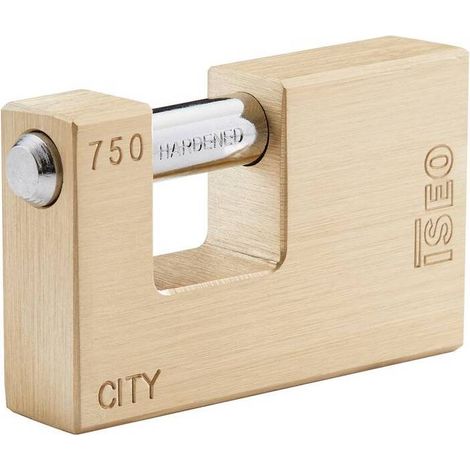 ISEO P740 LUCCHETTO CITY P/SERRANDA 76MM OTTONE