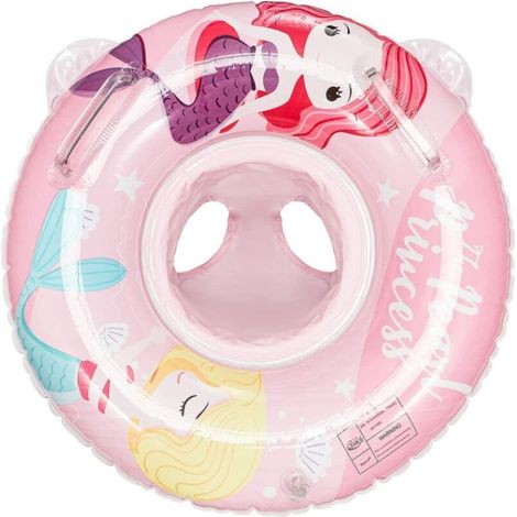 Schwimmring für Kinder mit Cartoon-Motiv, aufblasbarer Babyschwimmring, 60 cm aufblasbarer Babyschwimmring mit Griff (Schlaufe für rosa Meerjungfrauenhose) (1/5)