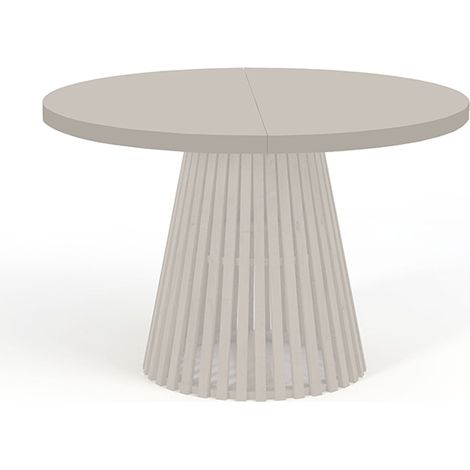 Table à manger ronde extensible DOVER avec lamelles, diamètre : 90 / 140 cm, couleur : cachemire (1/4)