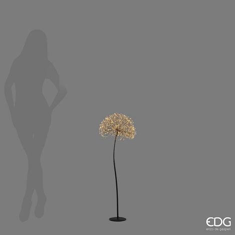 EDG Enzo De Gasperi Decoro Tarassaco Rich Nero 240 MicroLED H90 Ø20 cm IP44 – Decorazione Natalizia Luminosa (1/2)