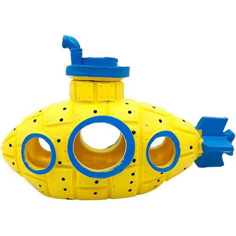 Submarine - Décor Aquarium - Pour Poissons et Tortues - PVC Sécurisé - 12,5 x 8 x 6 cm - 1 Pièce (1/3)