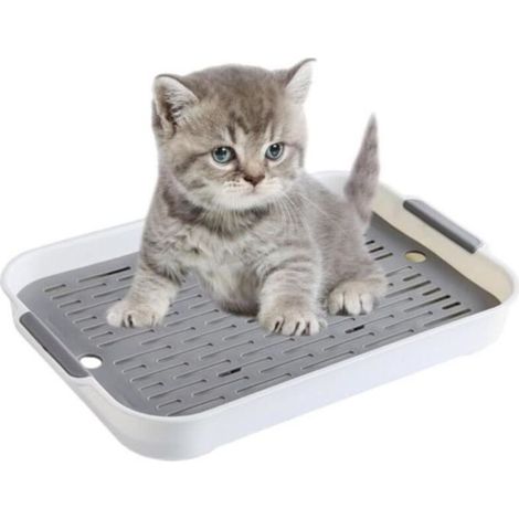 Tray to Litter for Lapin Cat with Grille - Environmentally of l\\'environment - Hygienic - White (1/4)
