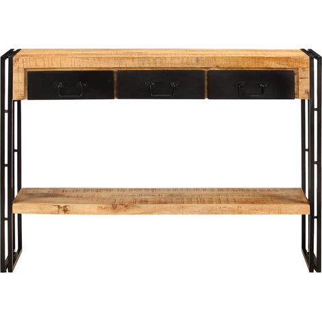 vidaXL Mesa consola madera maciza de mango 110x30x76 cm (1/2)