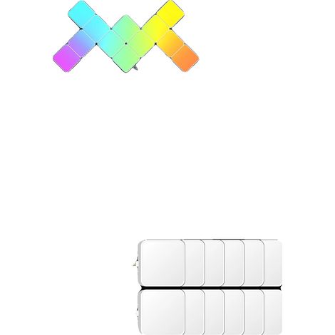 Applique a LED, illuminazione ambientale RGB, funzione di sincronizzazione musicale, forma quadrata, confezione da 12 pezzi (1/2)