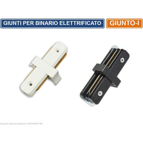 BINARIO FARETTI PERSONALIZZABILE 220V NERO BIANCO MODULI 1MT 2MT UNIVERSO LED BIANCO,Connettore lineare (1/3)