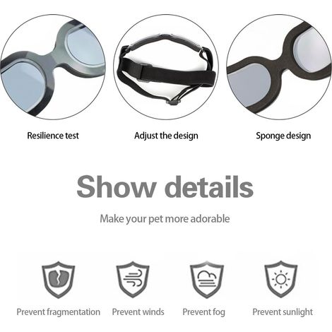 Filiyano-Lunettes de protection pour chiens et chats de petite et moyenne taille, étanches. (1/5)