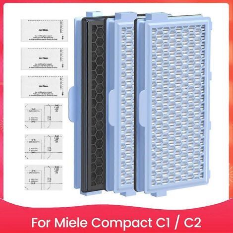 Filtres pour aspirateurs Miele Compact C1 et C2, Complete C2 et C3, filtres de protection moteur S8340 et filtres d'échappement (1/5)