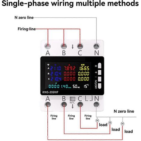 KWS-306WF Compteur d'énergie intelligent WiFi, interrupteur de protection de tension et de courant (1/5)