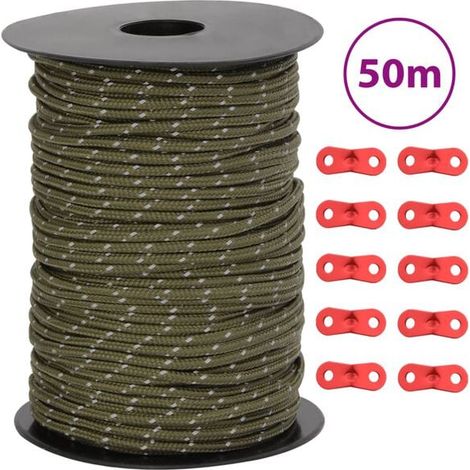 Cordes de traction pour tente avec bandes réfléchissantes et une clé (1/5)