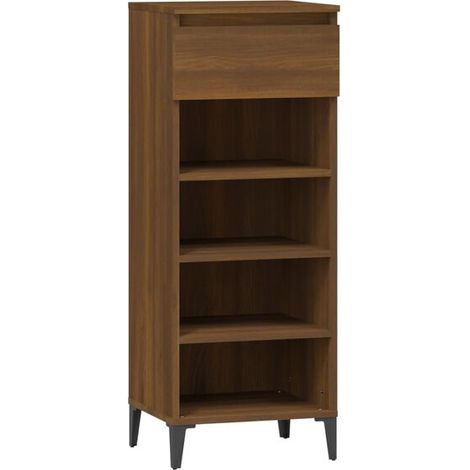 Étagère à chaussures, chêne brun, 40 x 36 x 105 cm, bois d'ingénierie (1/5)