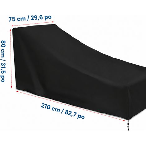 Housse de protection pour bain de soleil tissu Oxford 210D noir avec cordon 210x75x80/40cm 210d réf 9062 350 g – Livraison gratuite