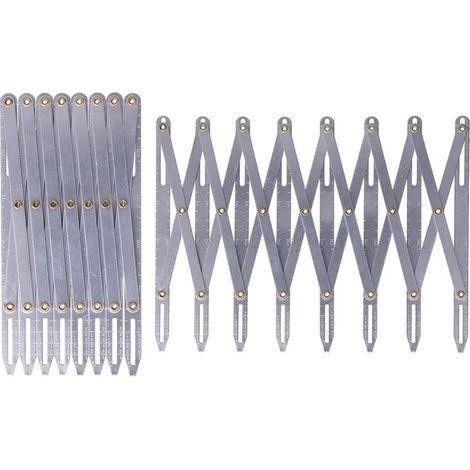 Ausziehbarer Nählehre, 16 cm / 6,3 Zoll verstellbares Lineal, gleichmäßiger Aluminium-Teiler für den Haushaltsgebrauch, multifunktionales DIY-Vorhangzubehör für Ösenknopflöcher (1/5)