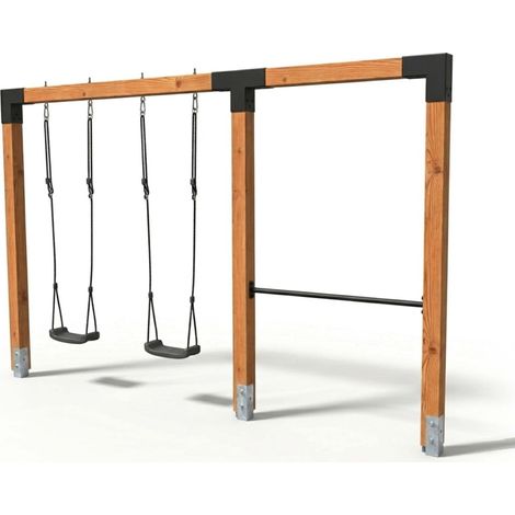 EXIT Linea Robust 110 doppelte Holzschaukel mit Reckstange (1/5)